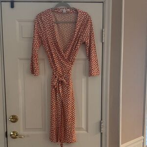 Elegant Orange Wrap Dress